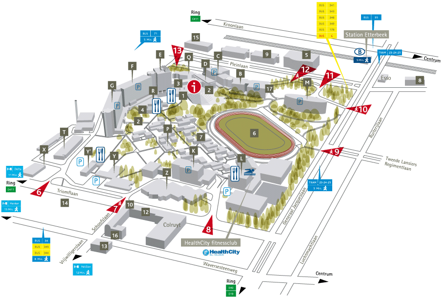 Map of the VUB campus