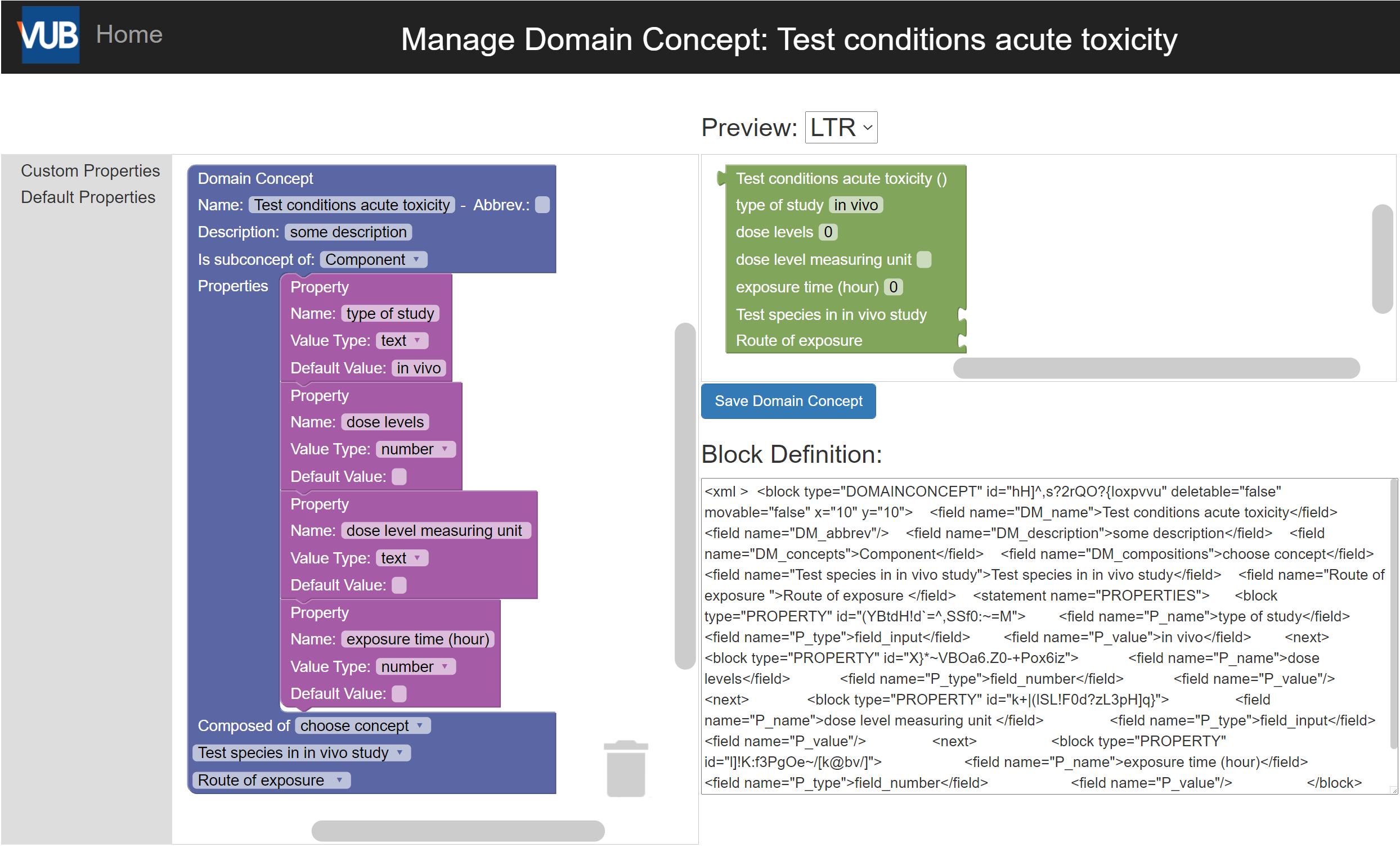 screenshot of Toxin tool for creating an ontology-based knowledge base